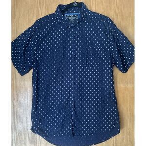 San Francisco Work Shirts Mens Short Sleeve Slim Fit Seahorse Pattern - Size XL